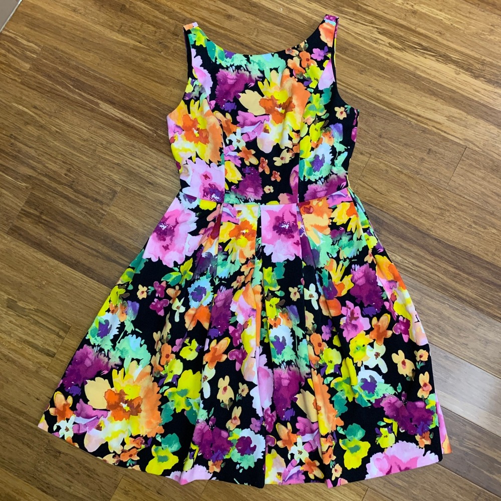 The Limited Floral Print Sleeveless Fit & Flare Dress Size 0‎ Colorful Party